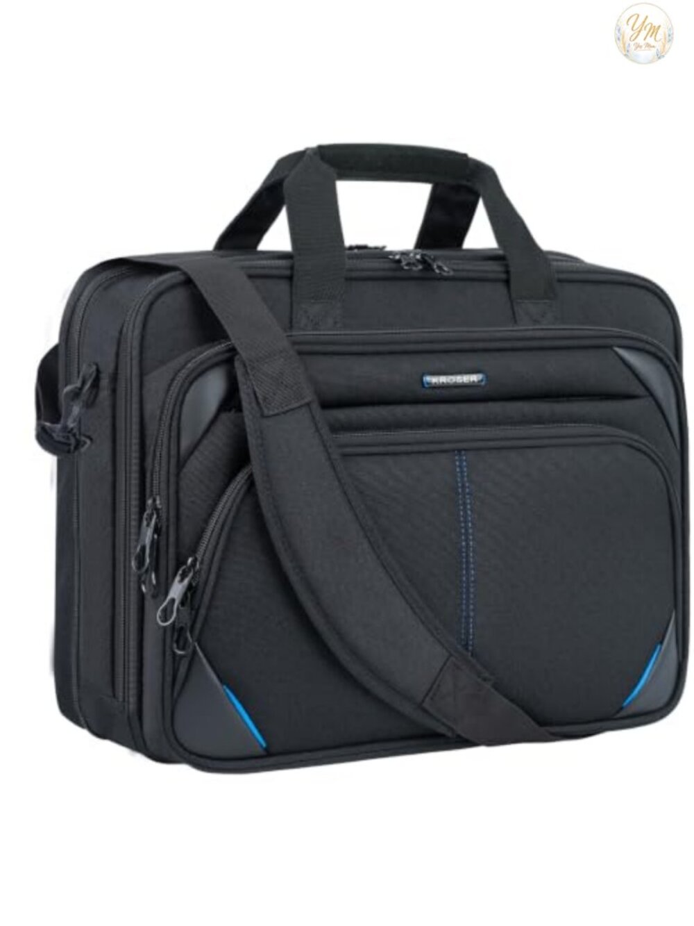 Water-Repellent Canvas Polyester Laptop Briefcase for 15.6" Computer, Messenger